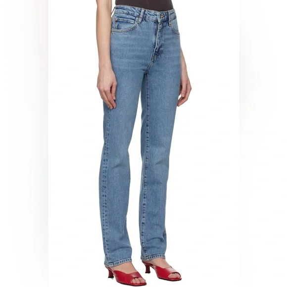 FRAME The Ruler High Rise Straight Leg Blue Denim Jeans sz 27 Minimalist - Picture 2 of 16